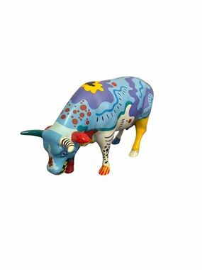 CowParade Cow Doodle 9194 Westland Giftware 2001 Abstract Colorful Figurine